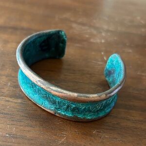 Vintage copper Verdigris patina cuff